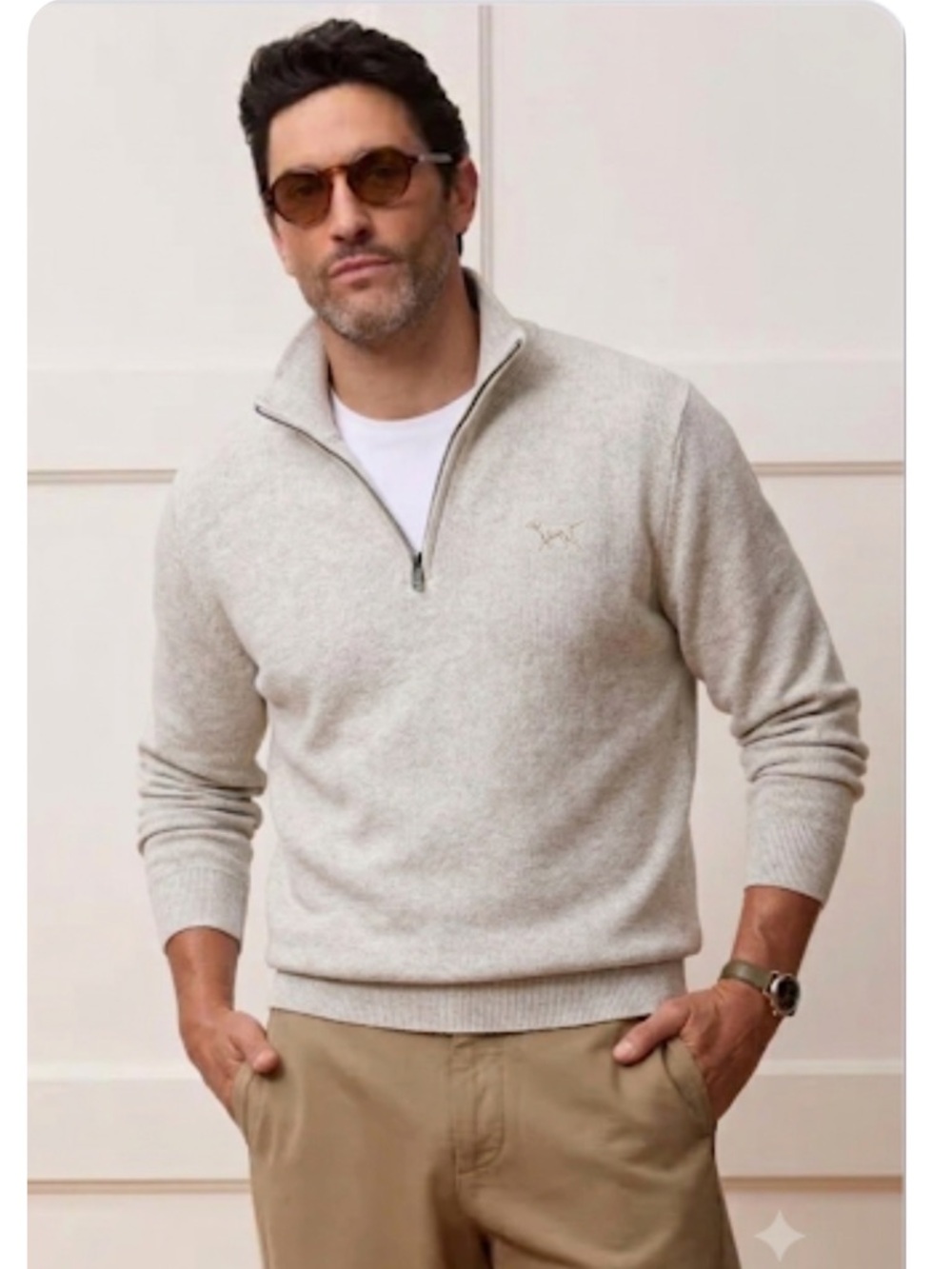 Rodd & Gunn Alton Ave 1/4 Zip Sweatshirt XL Light Heather Gray Australian Cotton